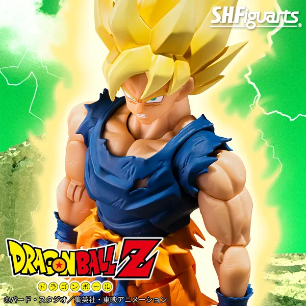 【ドラゴンボールZ】山吹色の道着が破れた青いシャツ姿の「超サイヤ人孫悟空」をS.H.Figuarts化！