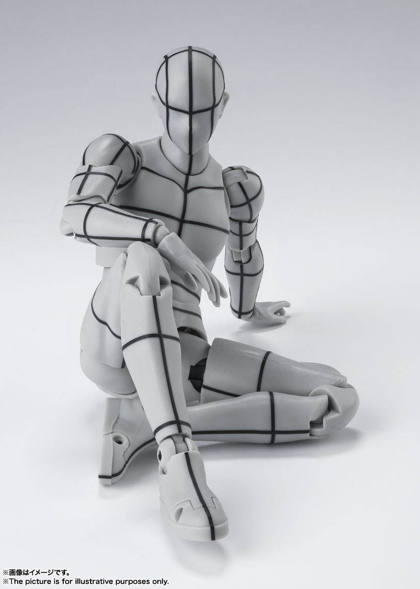 S.H. Figuarts Woman Female Body Chan Wireframe Gray Color Drawing