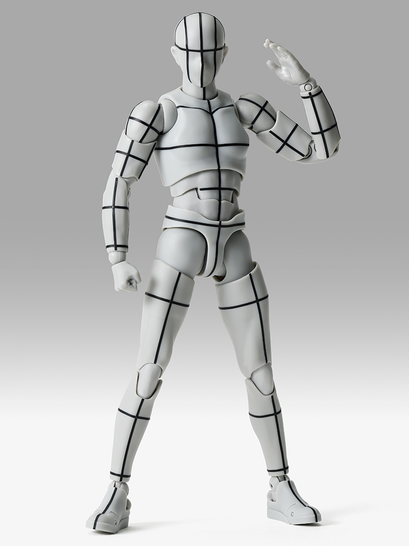 男性素体/女性素体系列S.H.Figuarts Figure Body-kun -Sports- Edition -Wireframe- (Gray Colour Ver.)