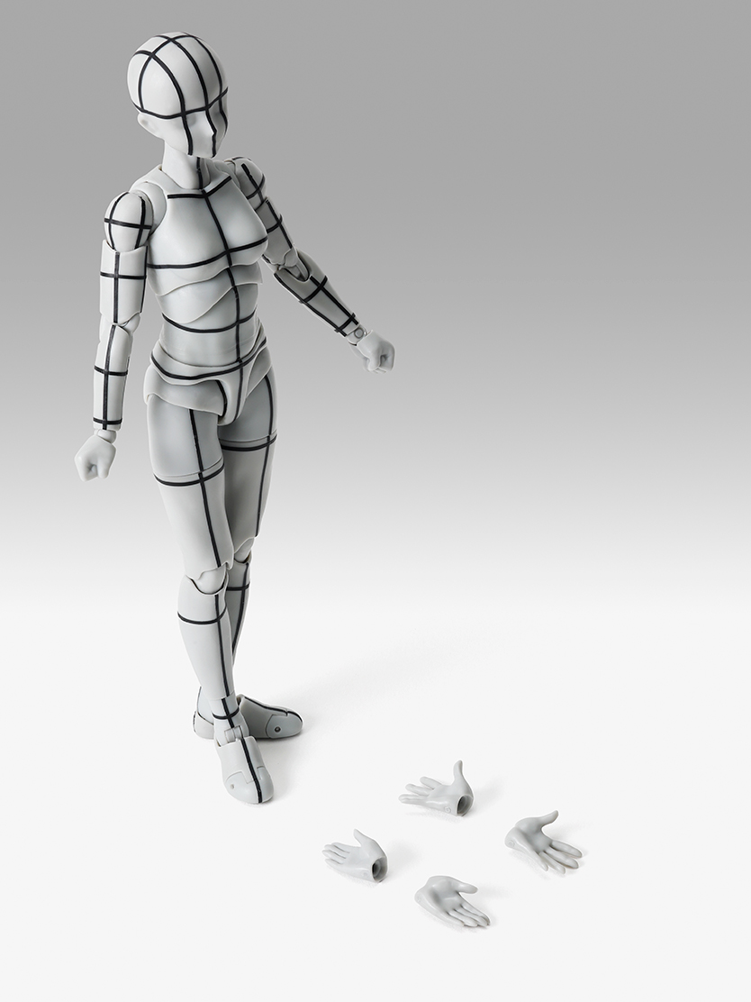 男性素体/女性素体系列S.H.Figuarts Figure Body-chan -Sports- Edition -Wireframe- (Gray Colour Ver.)