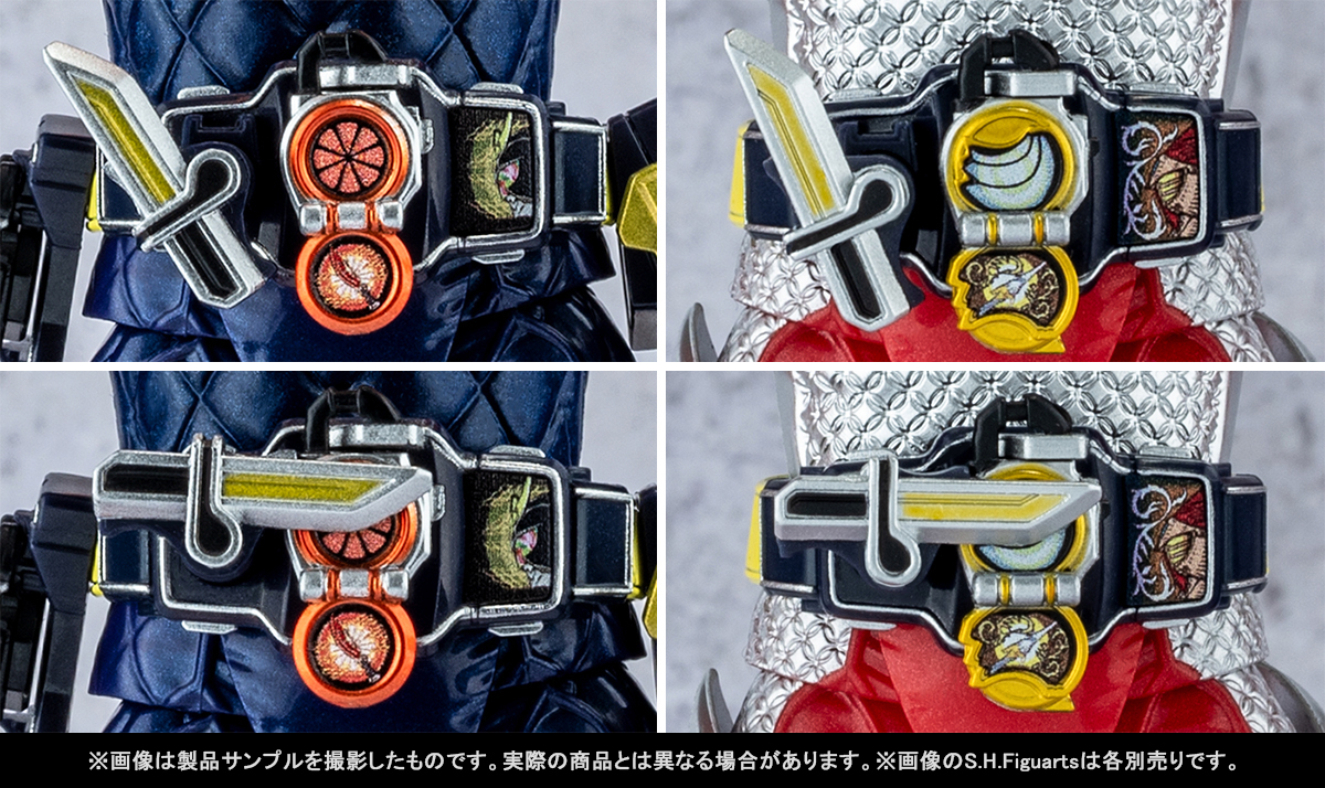 Let&#39;s go to battle with SHINKOCCHOU SEIHOU! Introducing product samples of &quot;Kamen Rider Gaim&quot; and &quot;Kamen Rider Baron&quot; that will be available in stores from August 10th, and the &quot;Arms Change Set&quot; Tamashii web shop