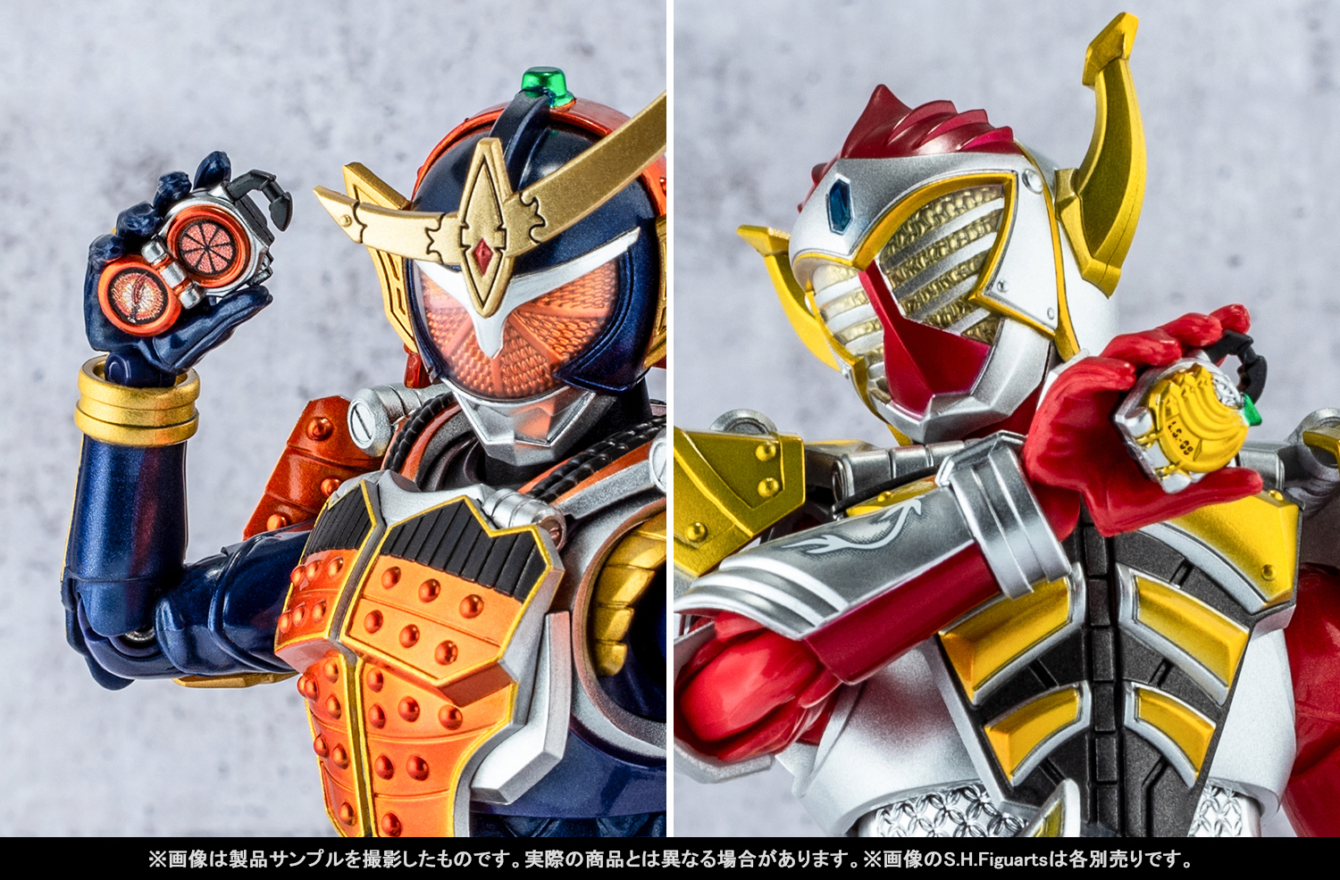 Let&#39;s go to battle with SHINKOCCHOU SEIHOU! Introducing product samples of &quot;Kamen Rider Gaim&quot; and &quot;Kamen Rider Baron&quot; that will be available in stores from August 10th, and the &quot;Arms Change Set&quot; Tamashii web shop