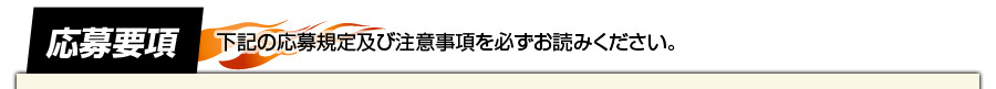 [応募要項]下記の応募規定及び注意事項を必ずお読みください。