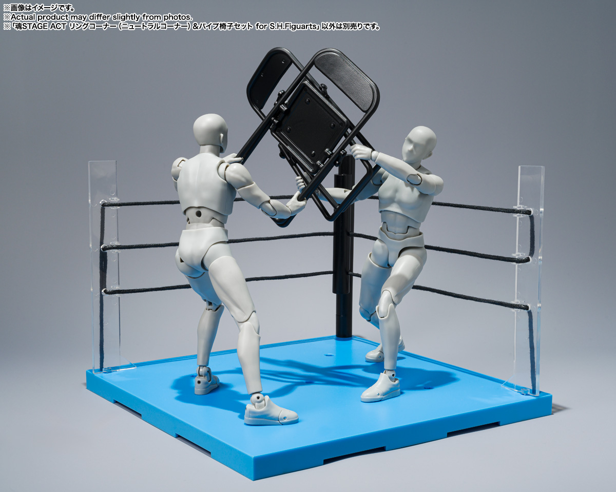魂STAGE ACT リングコーナー(ニュートラルコーナー)&パイプ椅子セット for S.H.Figuarts