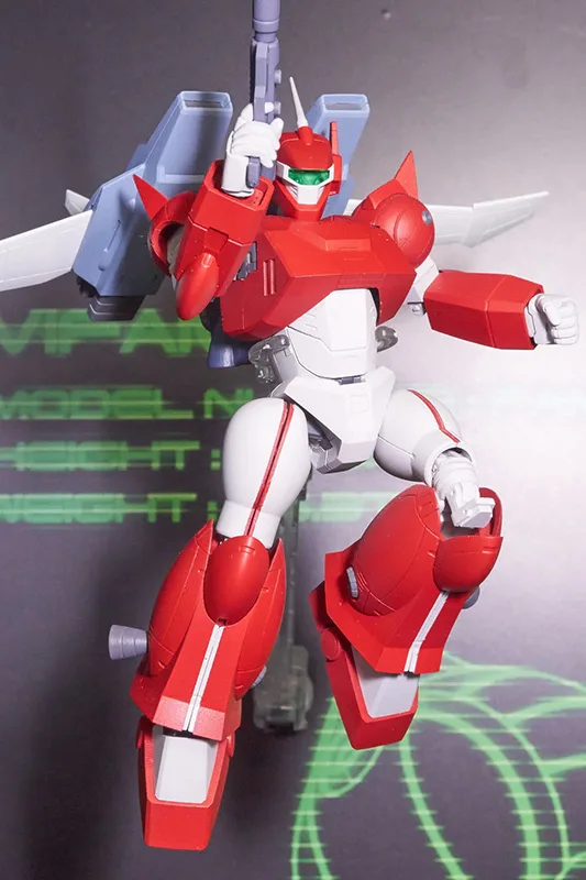 コンピュータ内部のようなイメージで展示された『銀河漂流バイファム』の「ROBOT魂＜SIDE RV＞」。「トゥランファム」と「ネオファム」を参考出品。