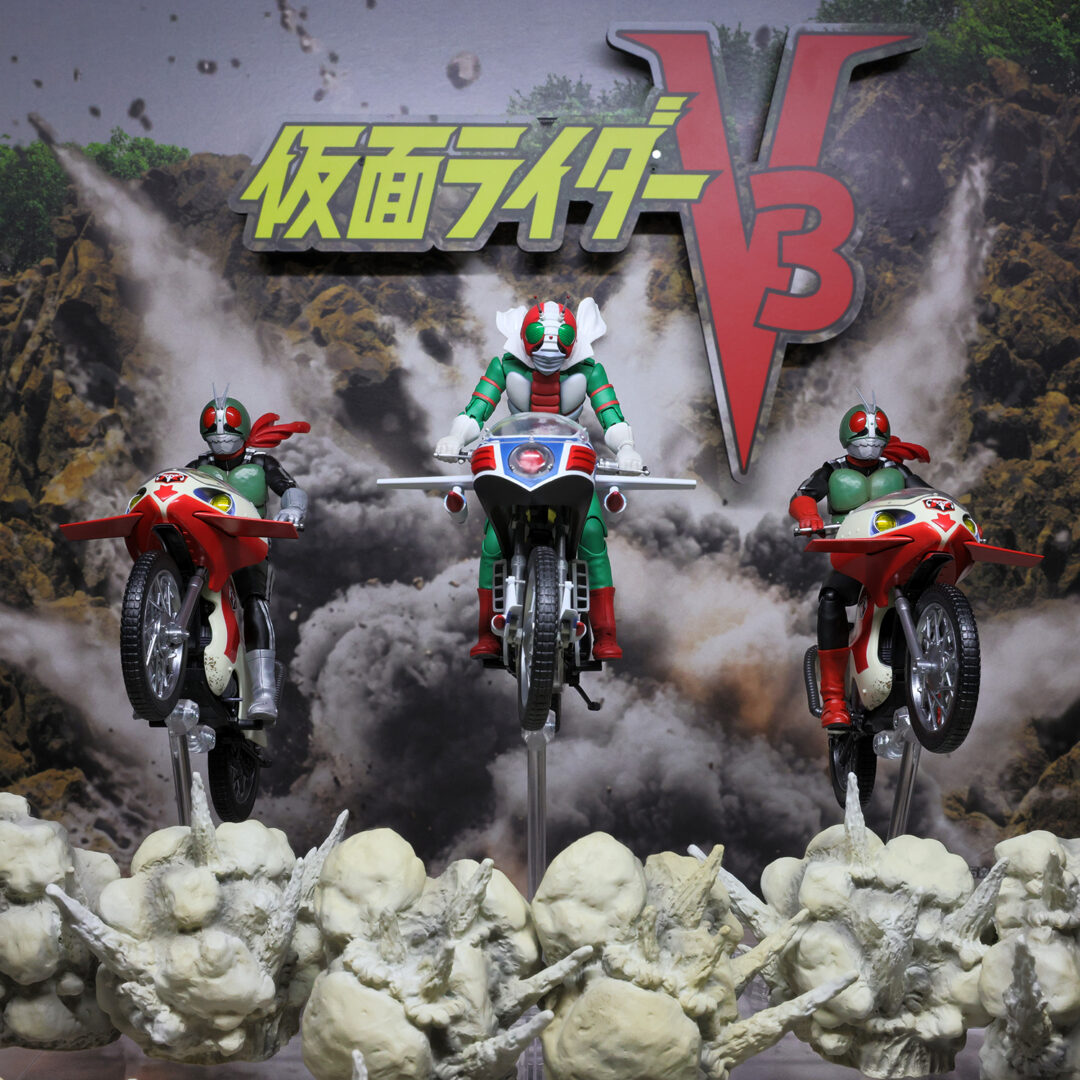 S.H.Figuarts（真骨彫製法） 仮面ライダーV3 栄光の昭和ライダーエディション　参考出品
S.H.Figuarts ハリケーン 栄光の昭和ライダーエディション　参考出品
S.H.Figuarts（真骨彫製法） 仮面ライダー新1号 栄光の昭和ライダーエディション（初回限定台座付属）　2025年11月14日店頭発売
S.H.Figuarts 新サイクロン号（仮面ライダー） 栄光の昭和ライダーエディション　2025年11月14日店頭発売
S.H.Figuarts（真骨彫製法） 仮面ライダー新2号 栄光の昭和ライダーエディション　2025年12月店頭発売予定