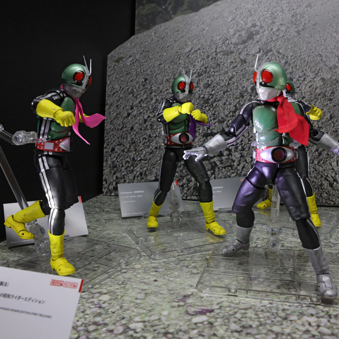 S.H.Figuarts（真骨彫製法） 仮面ライダー新1号 栄光の昭和ライダーエディション（初回限定台座付属）　2025年11月14日店頭発売
S.H.Figuarts（真骨彫製法） ショッカーライダーNO.1～NO.6　参考出品