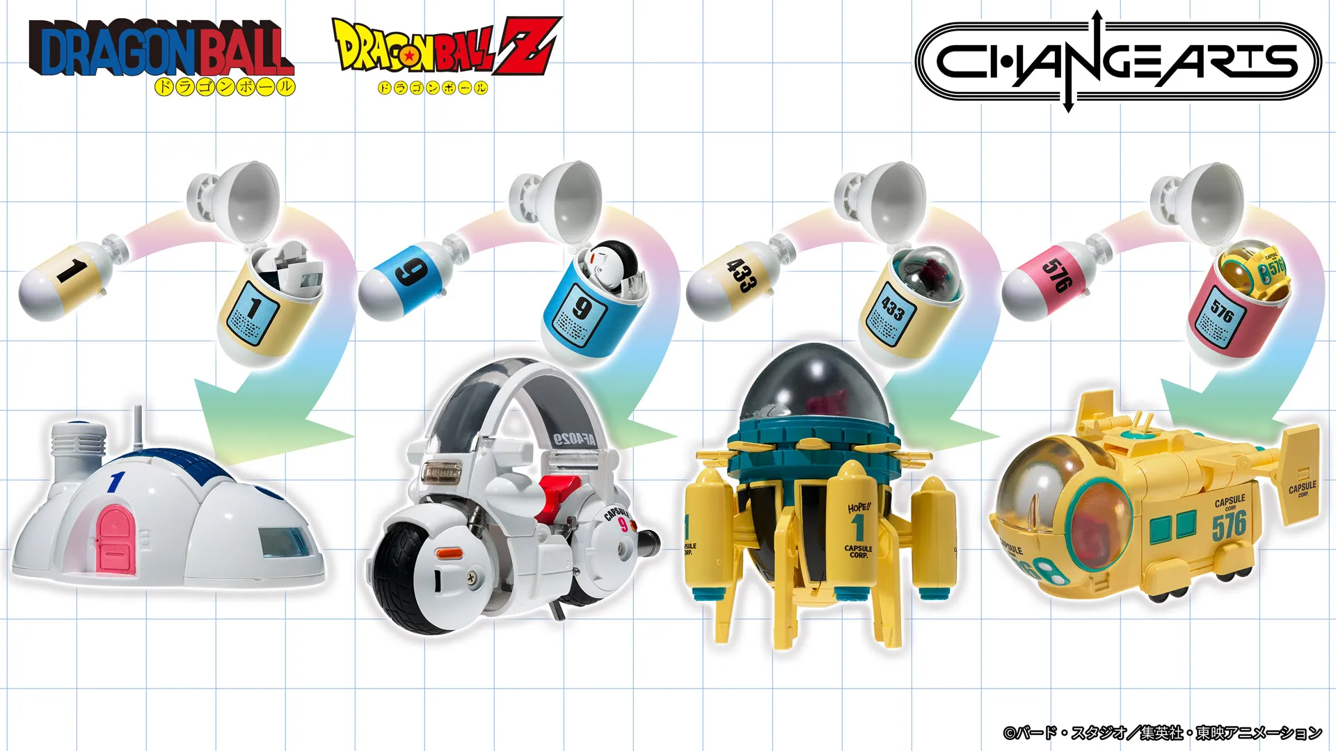 新玩具ブランド「CHANGEARTS」(チェンジアーツ)誕生！ 第一弾は『ドラゴンボール』シリーズより「ホイポイカプセル」が登場！
