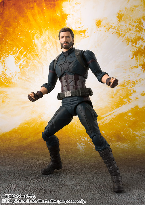 SHF キャプテン・アメリカ インフィニティウォー 閃回カスタムヘッドパーツ付き S.H.Figuarts キャプテン・アメリカ（アベンジャーズ／インフィニティ